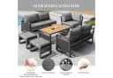 Merax Gartenlounge-Set 7-tlg. Beige/Grau Seilgeflecht Bild 5