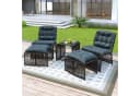 Merax Gartenlounge-Set 5-tlg. Schwarz/Grau PE-Rattan & Eisen Bild 1