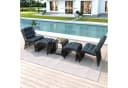 Merax Gartenlounge-Set 5-tlg. Schwarz/Grau PE-Rattan & Eisen Bild 3