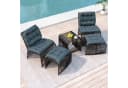 Merax Gartenlounge-Set 5-tlg. Schwarz/Grau PE-Rattan & Eisen Bild 4