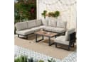 Flieks Gartenlounge-Set 6-Sitzer Grau mit Liegefunktion Bild 2