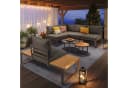 Flieks Gartenlounge-Set 5-Sitzer Grau Metall Stapelbar Bild 1