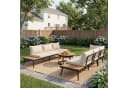 Flieks Gartenlounge-Set 6-tlg. Beige Akazienholz Metall Bild 3