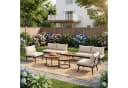 Flieks Gartenlounge-Set 6-tlg. Beige Akazienholz Metall Bild 4