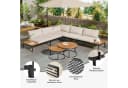 Flieks Gartenlounge-Set 6-tlg. Beige Akazienholz Metall Bild 5