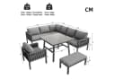 Flieks Gartenlounge-Set 3x 2-Sitzer-Sofa, Sessel, Hocker, Tisch Bild 5