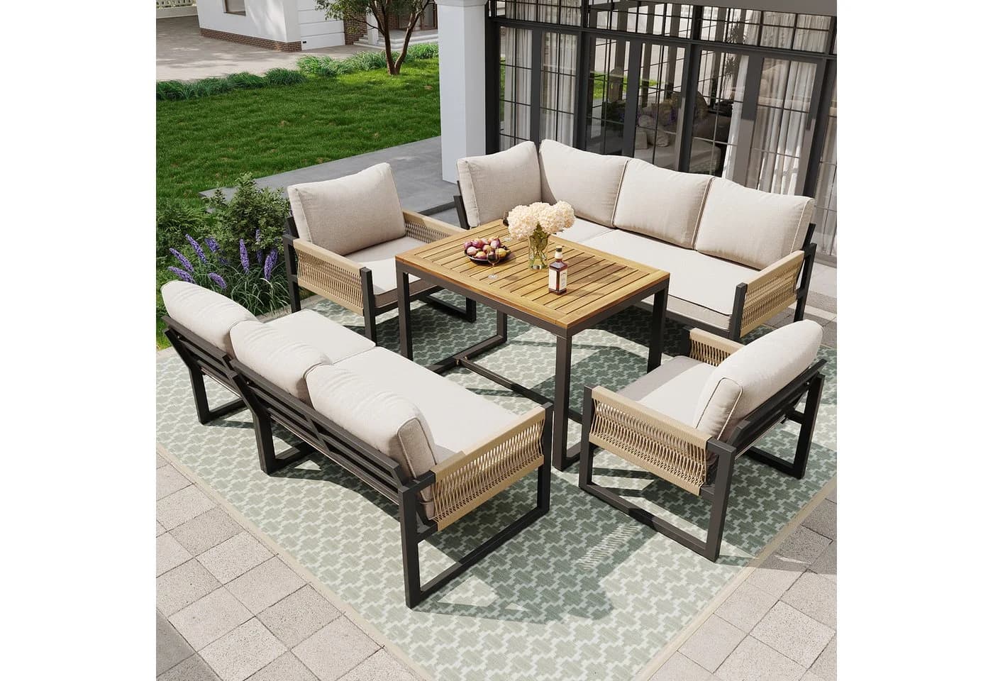 Flieks Gartenlounge-Set 8-Sitzer Outdoor Sitzgruppe