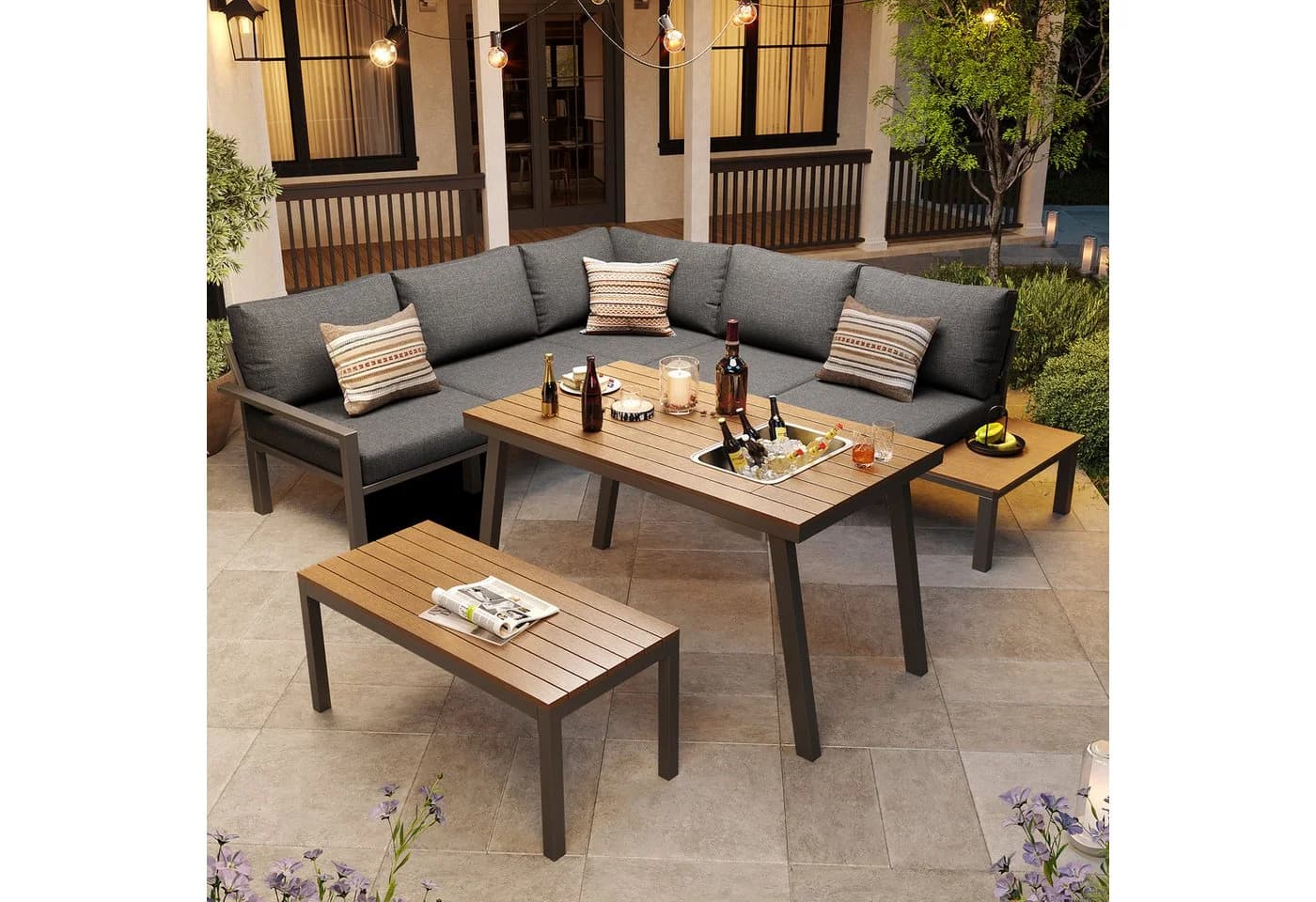 Flieks Gartenlounge-Set Outdoor 7-Sitzer Sitzgruppe - Bild 2