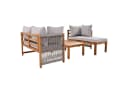 Flieks Gartenlounge-Set 4-Sitzer L-förmig Akazienholz Beige Bild 5