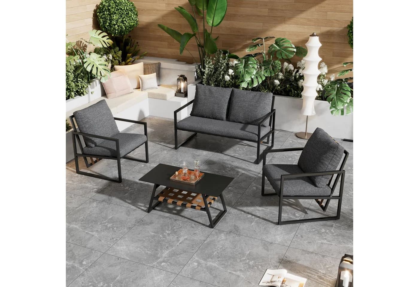Flieks Gartenlounge-Set 4 Sitzer Balkonset - Bild 4