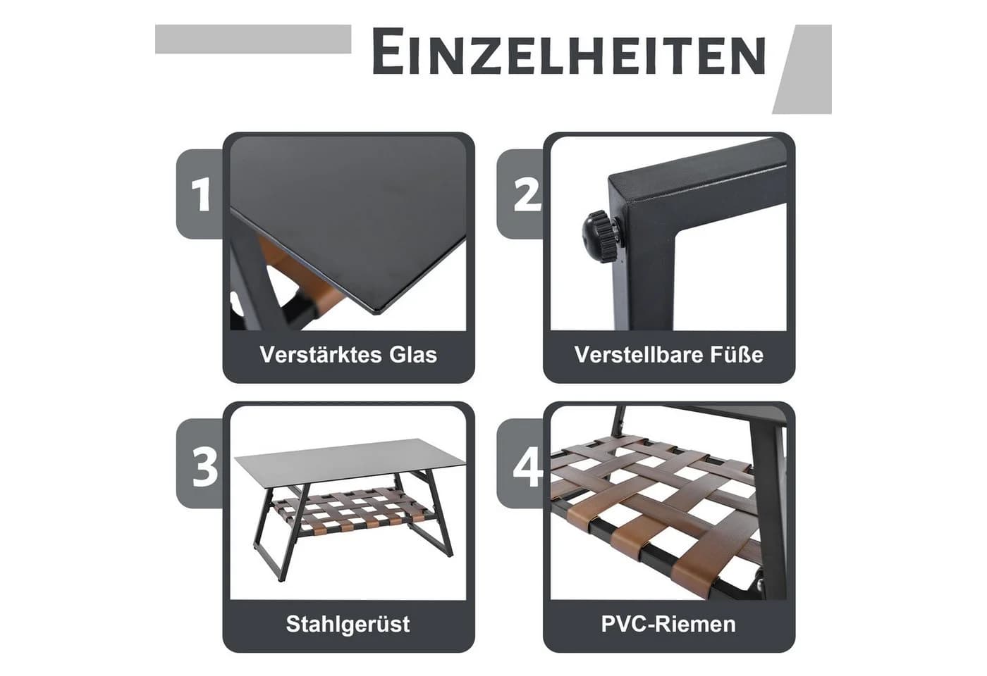 Flieks Gartenlounge-Set 4 Sitzer Balkonset - Bild 5
