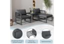 Flieks Gartenlounge-Set Aluminium 2 Sessel 2 Hocker Bild 5