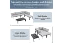 Merax Gartenlounge-Set 6-Sitzer Grau Modular Bild 4