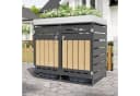 Merax Mülltonnenbox 2 Fächer Schwarz Metall mit Pflanzkasten Bild 5