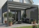 MCW Terrassendach Pergola Anthrazit Lamellen Seitenrollos Bild 2