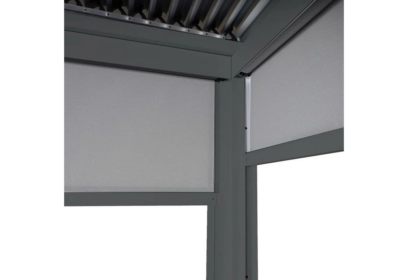 MCW Terrassendach Pergola Anthrazit Lamellen Seitenrollos - Bild 4