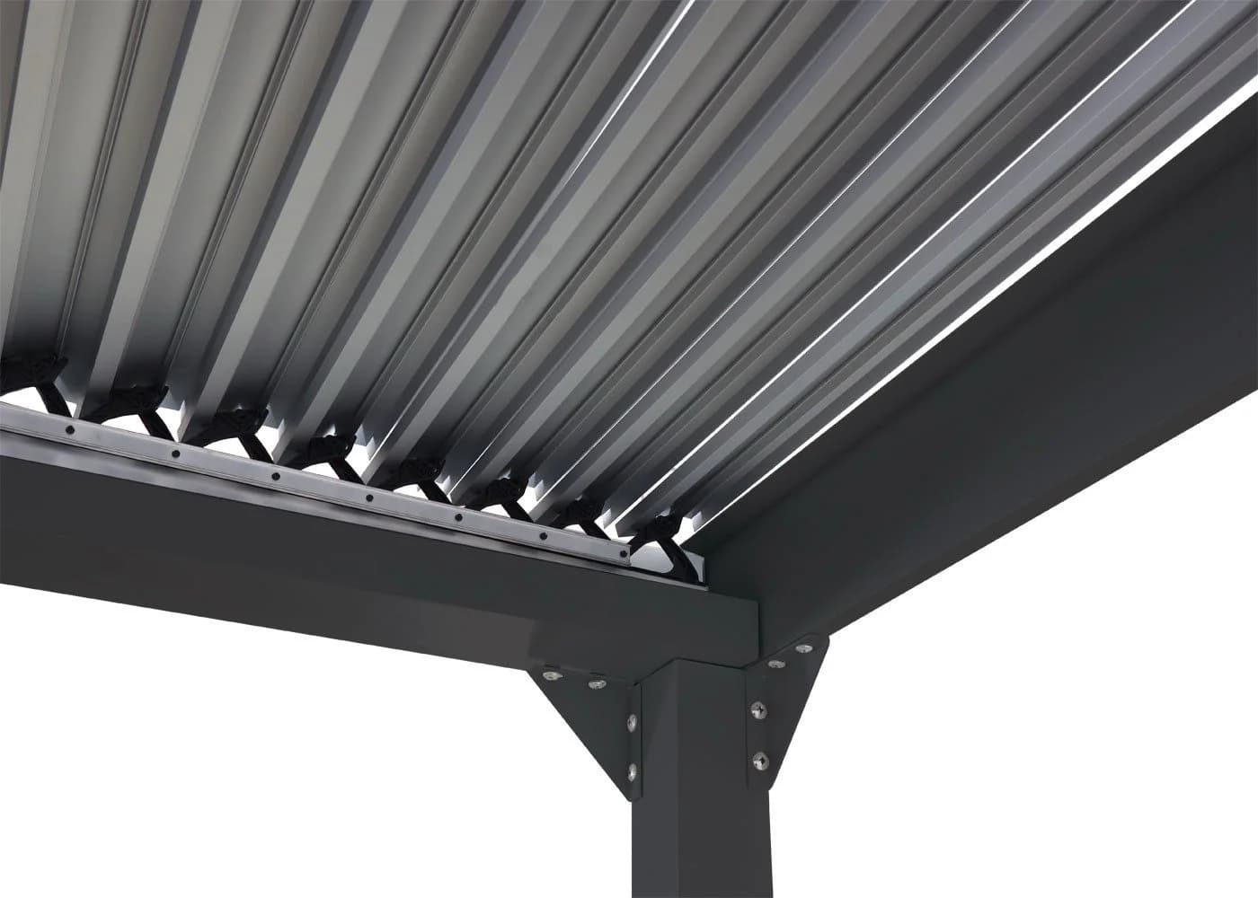 MCW Terrassendach Pergola Anthrazit Lamellen Seitenrollos - Bild 5