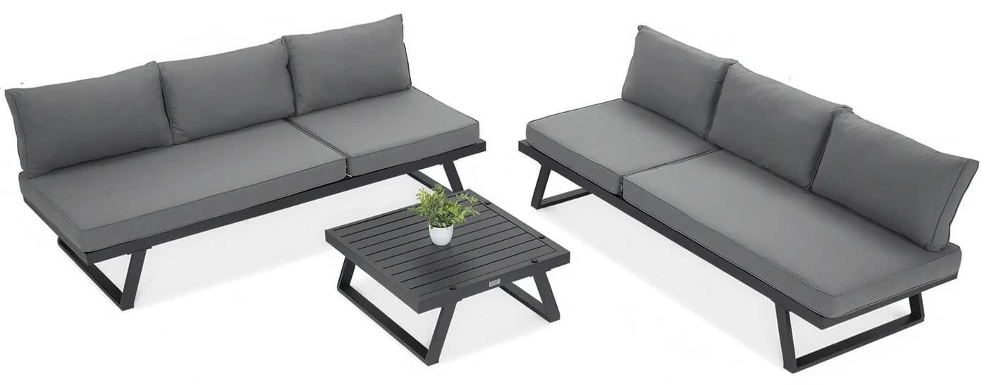 Focus Garden Gartenlounge-Set Modular 5-tlg. Grau Aluminium mit Kissen - Bild 3
