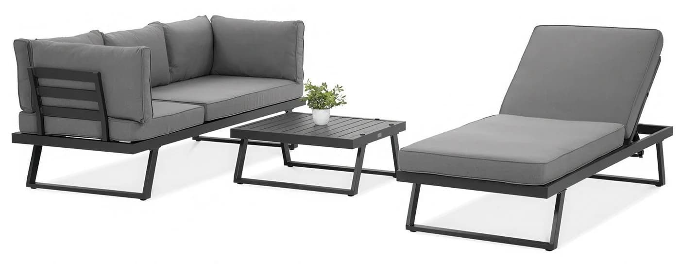 Focus Garden Gartenlounge-Set Modular 5-tlg. Grau Aluminium mit Kissen - Bild 5