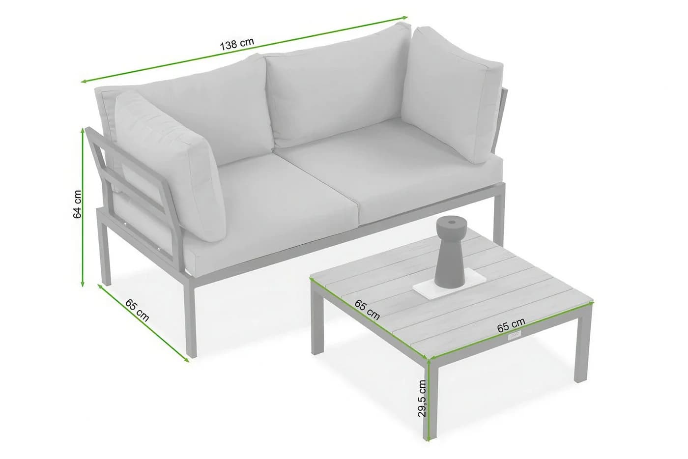 Focus Garden Gartenlounge-Set JAVA 2-Sitzer Grau Schwarz - Bild 3
