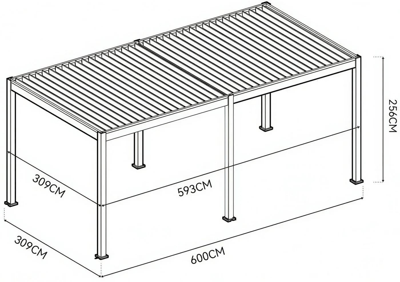 Gutroof Pergola ELEGANCE AUTOMATIK Anthrazit Elektrisches Lamellendach LED