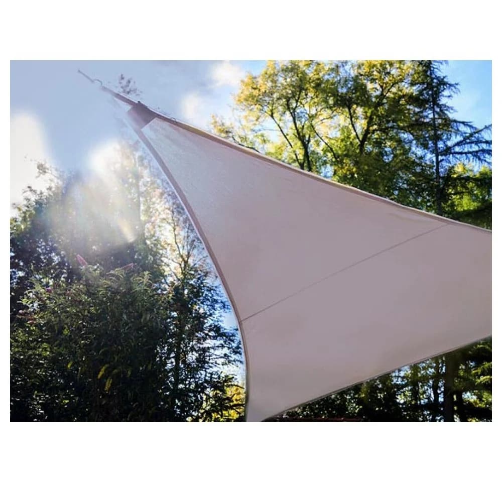 PEREL Sonnensegel mit 107 LEDs Taupe 3,6x3,6x3,6m Solar