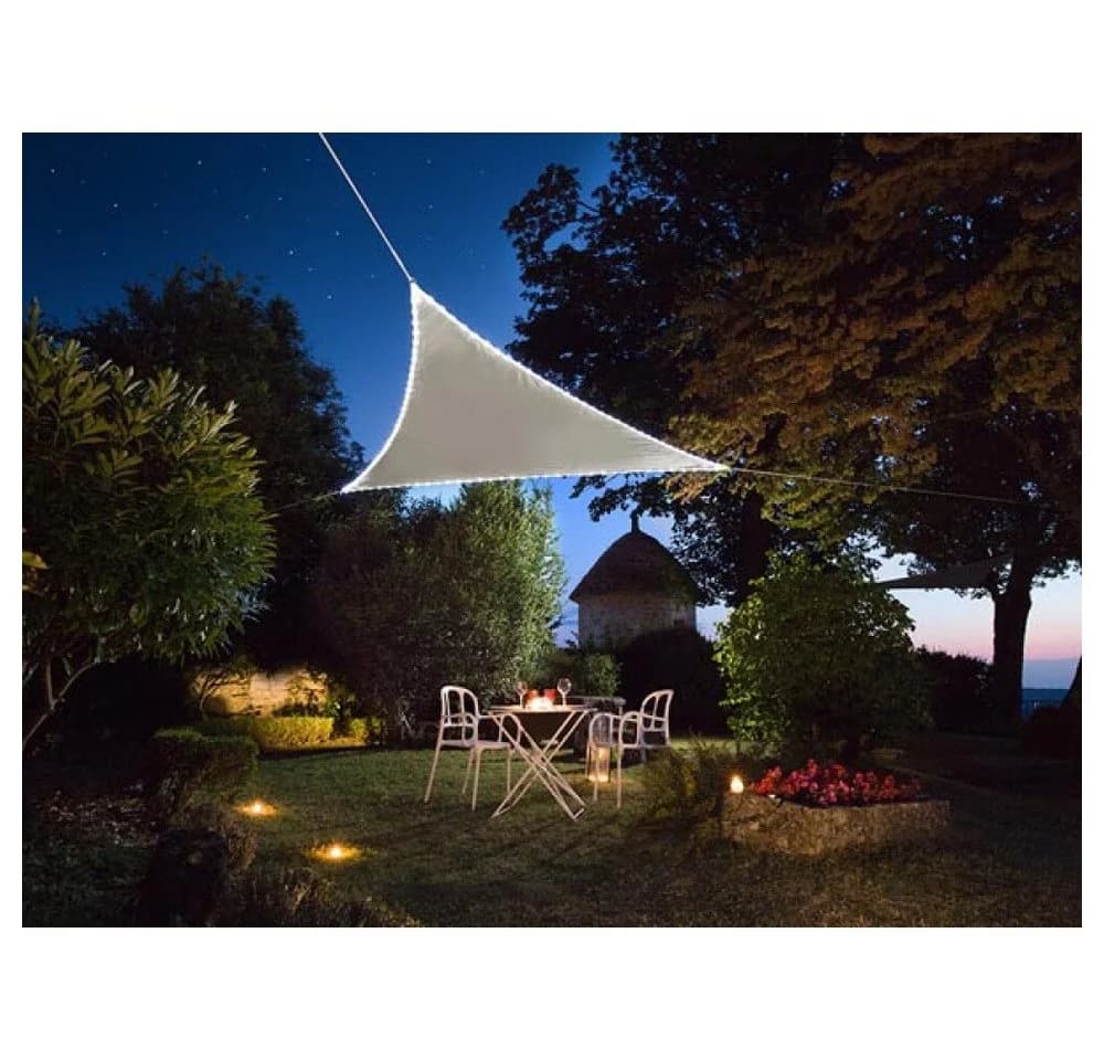 PEREL Sonnensegel mit 107 LEDs Taupe 3,6x3,6x3,6m Solar - Bild 2