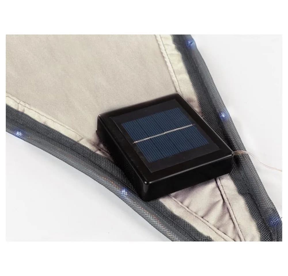 PEREL Sonnensegel mit 107 LEDs Taupe 3,6x3,6x3,6m Solar - Bild 4