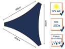 PEREL Sonnensegel Dreieckig 5,6m² mit Solar-LEDs Dunkelblau Bild 3