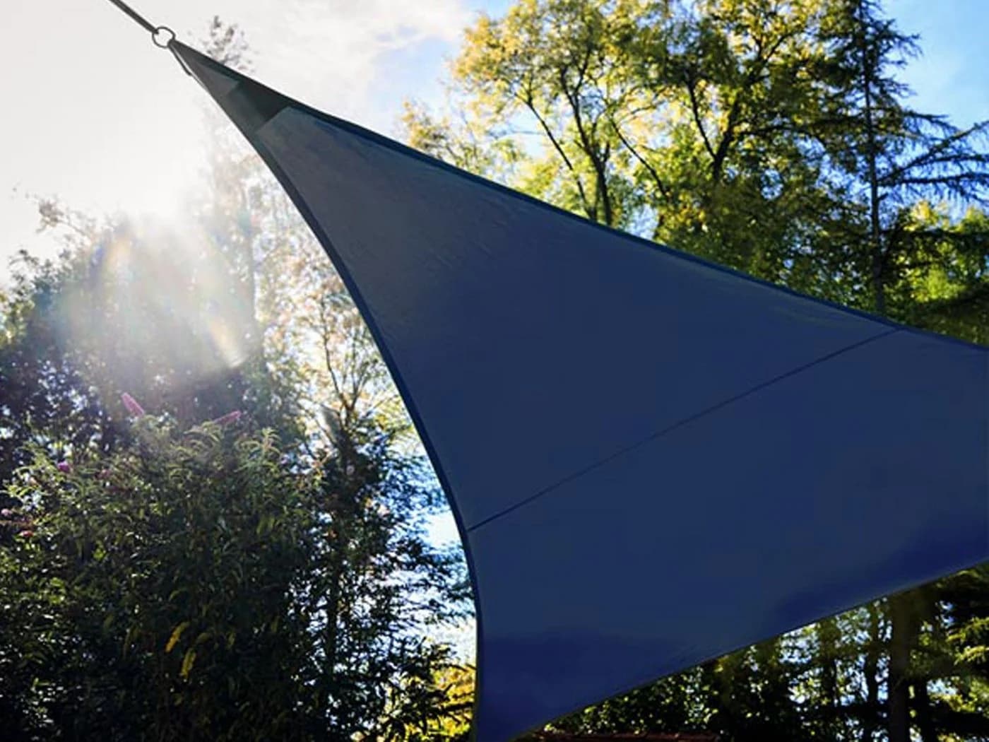 PEREL Sonnensegel Dreieckig 5,6m² mit Solar-LEDs Dunkelblau - Bild 4