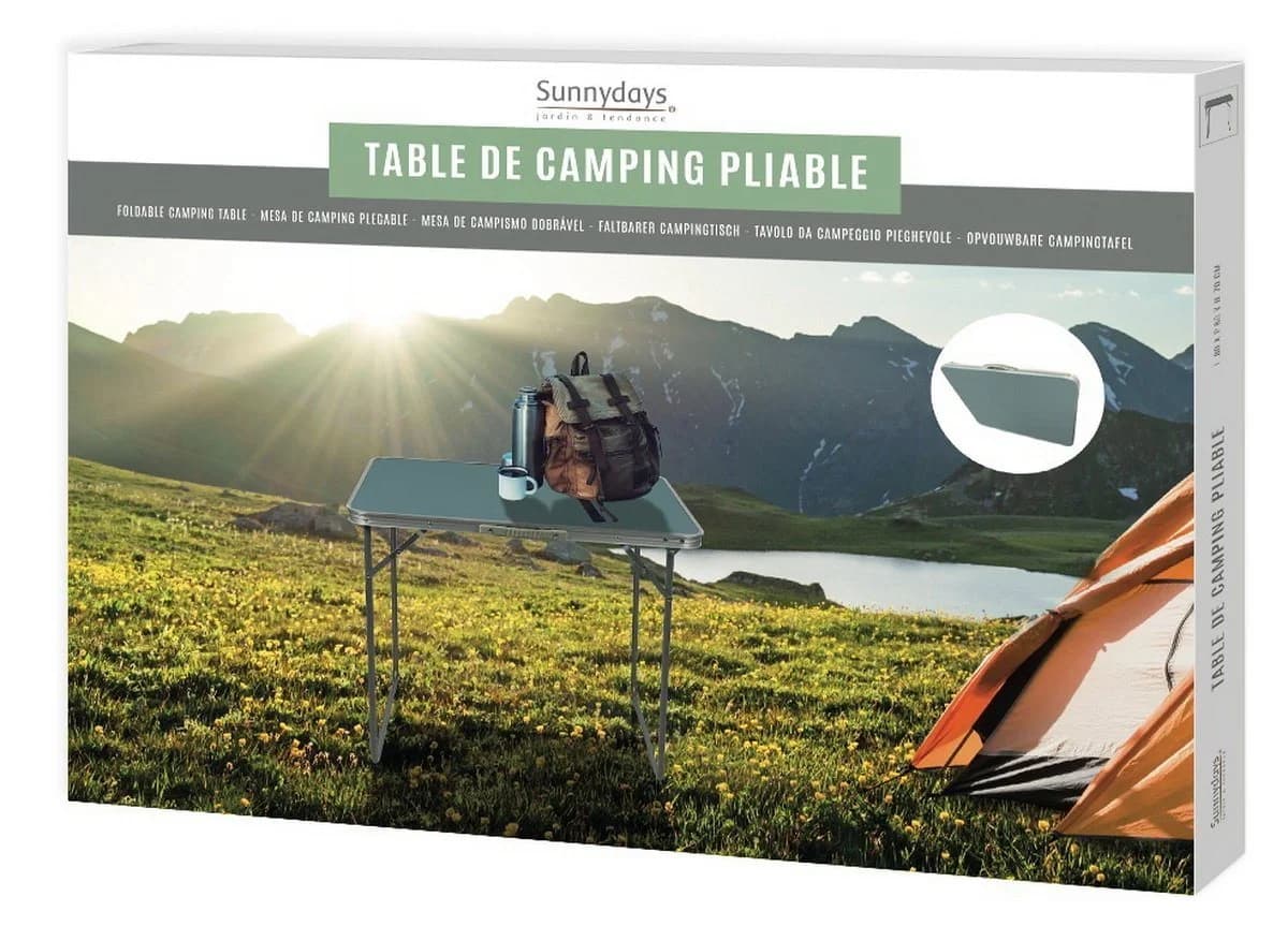 Sunnydays Campingtisch klappbar blau-grün Aluminium MDF - Bild 3