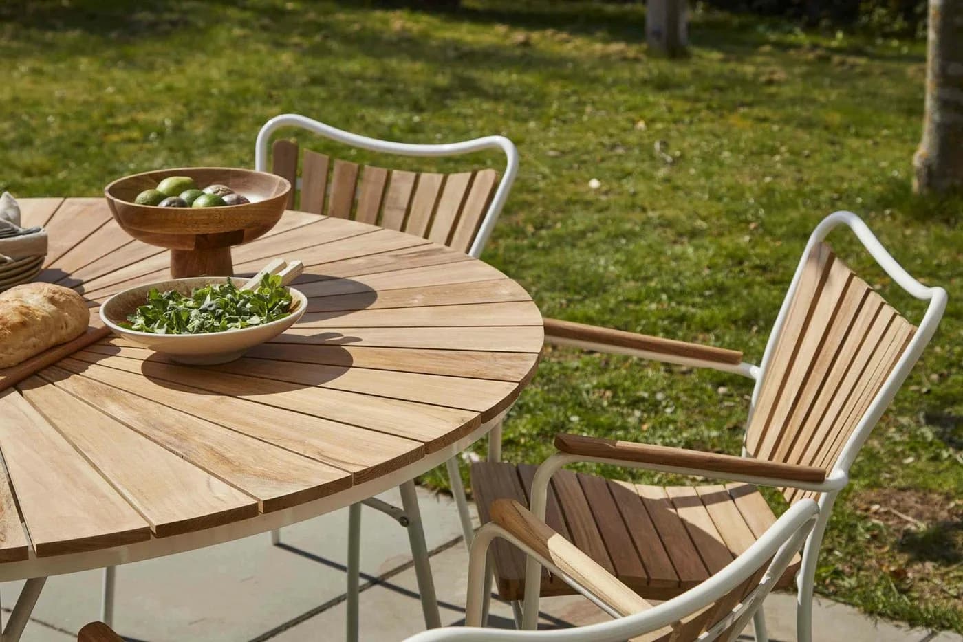 Cinas Gartenstuhl Ellen Retro Design Teakholz Aluminium - Bild 5
