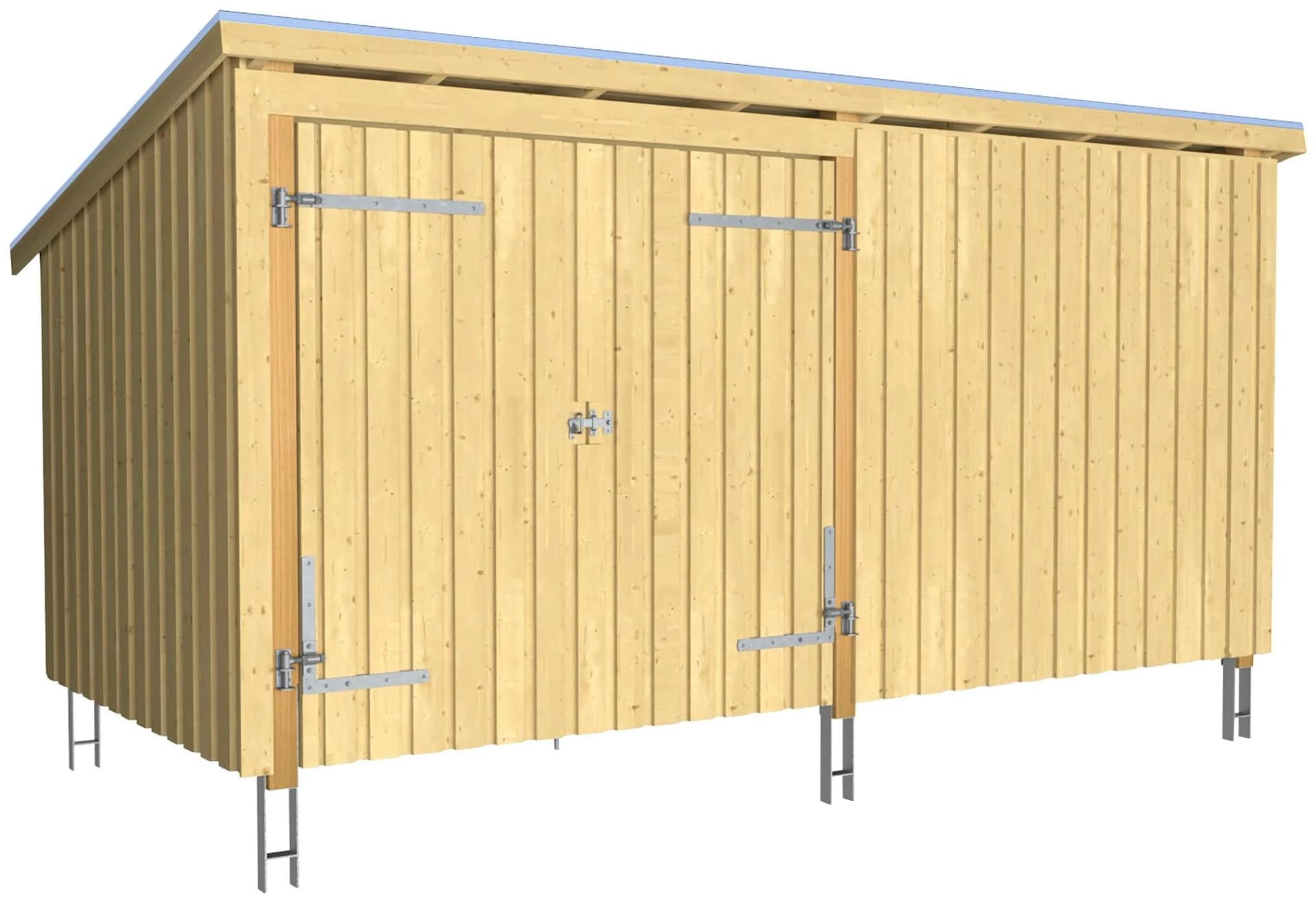 Gartenhaus Nordic - Holzwerkstoff, beige, 218x220x432 cm