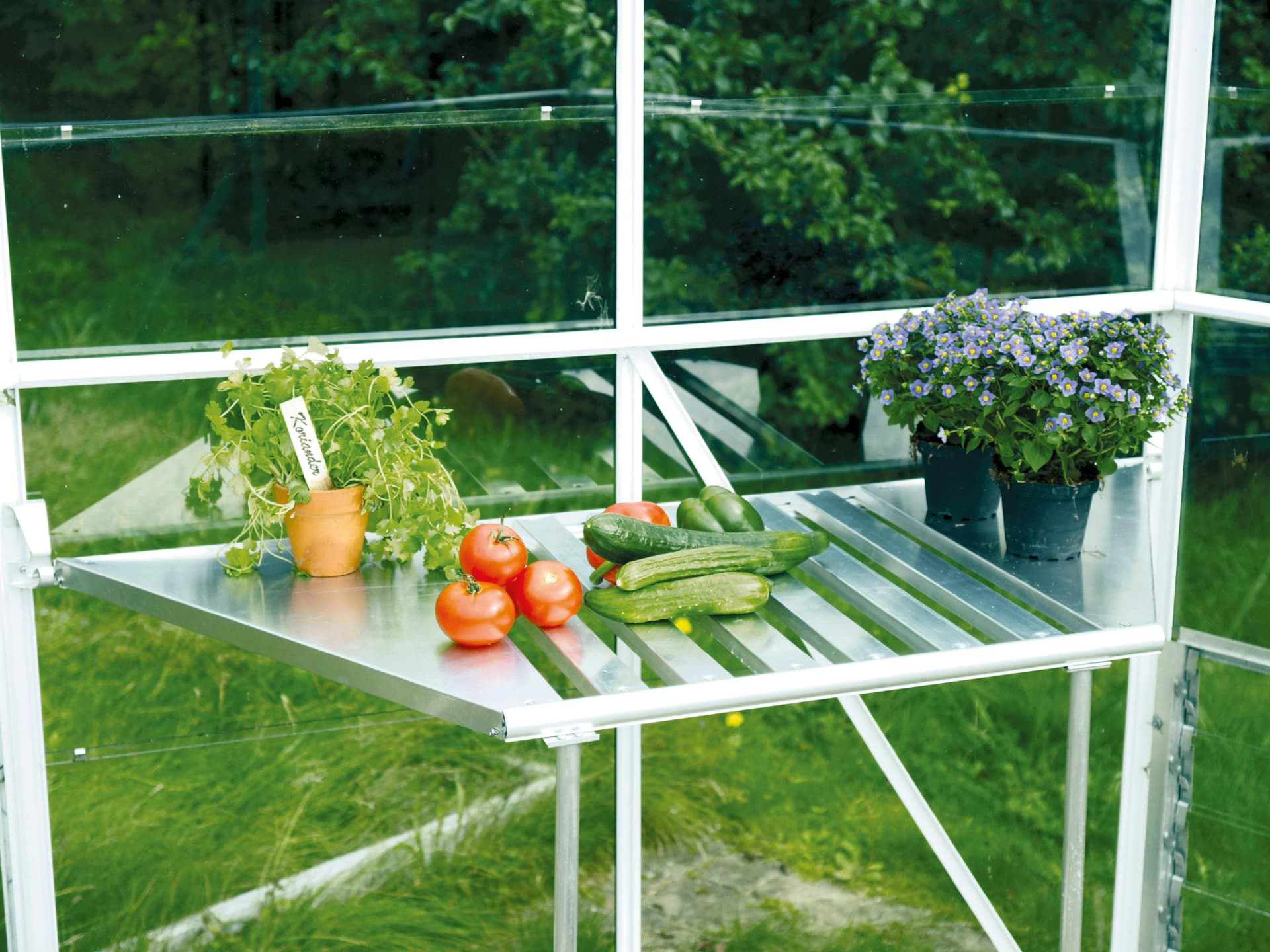 Ablagetisch VITAVIA Silber Aluminium Abklappbar