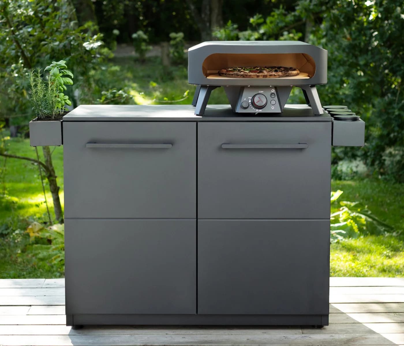 COZZE Outdoor-Küche Türmodul Elements Schwarz HPL Stahl - Bild 3