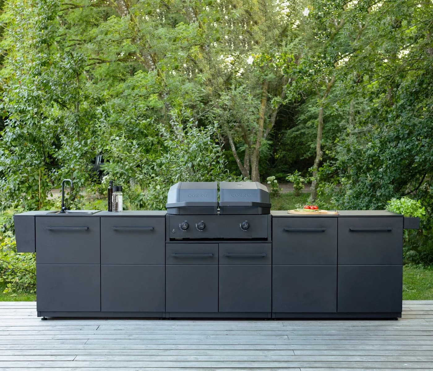 COZZE Outdoor-Küche Türmodul Elements Schwarz HPL Stahl - Bild 4