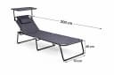 Linder Exclusiv XXL Gartenliege Klappbar mit Sonnendach Grau Bild 3