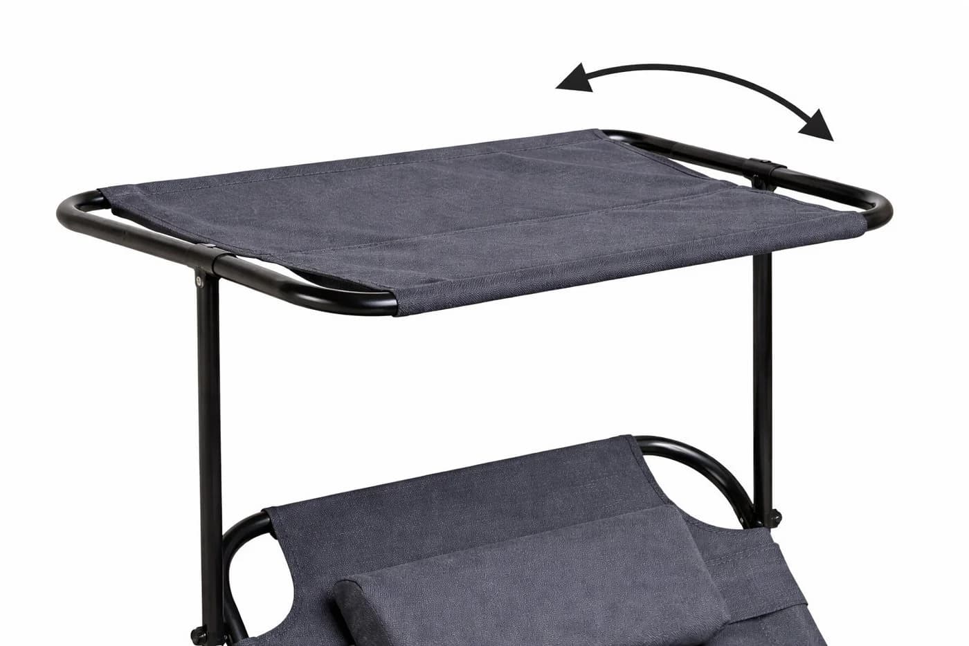 Linder Exclusiv XXL Gartenliege Klappbar mit Sonnendach Grau - Bild 4