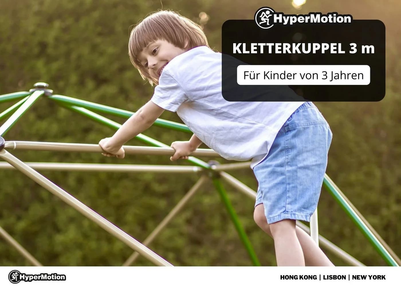 HyperMotion Kinder-Kletterkuppel XXL Garten Spielplatz Grün/Gelb - Bild 4