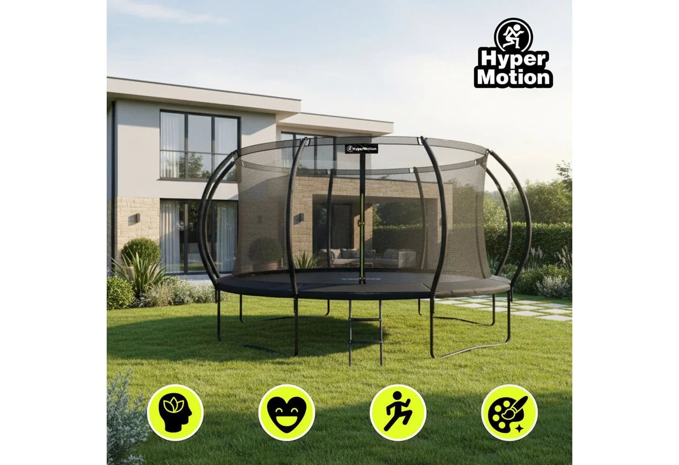 HyperMotion Kindertrampolin 430 cm 14FT mit Leiter und Innennetz - Bild 3