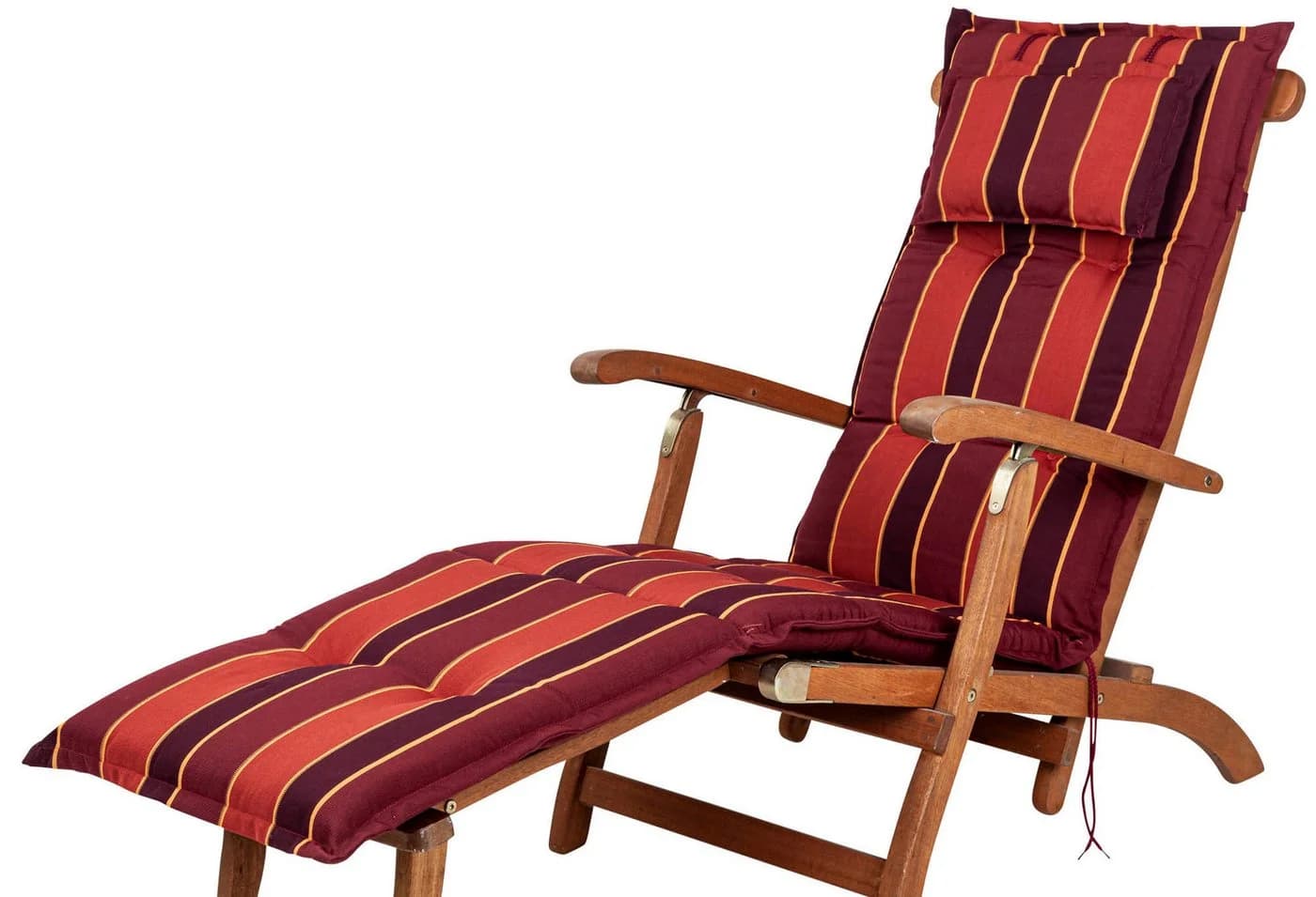 Sun Garden Sesselauflage Deckchair Naxos Terracotta-Rot-Gelb Gestreift