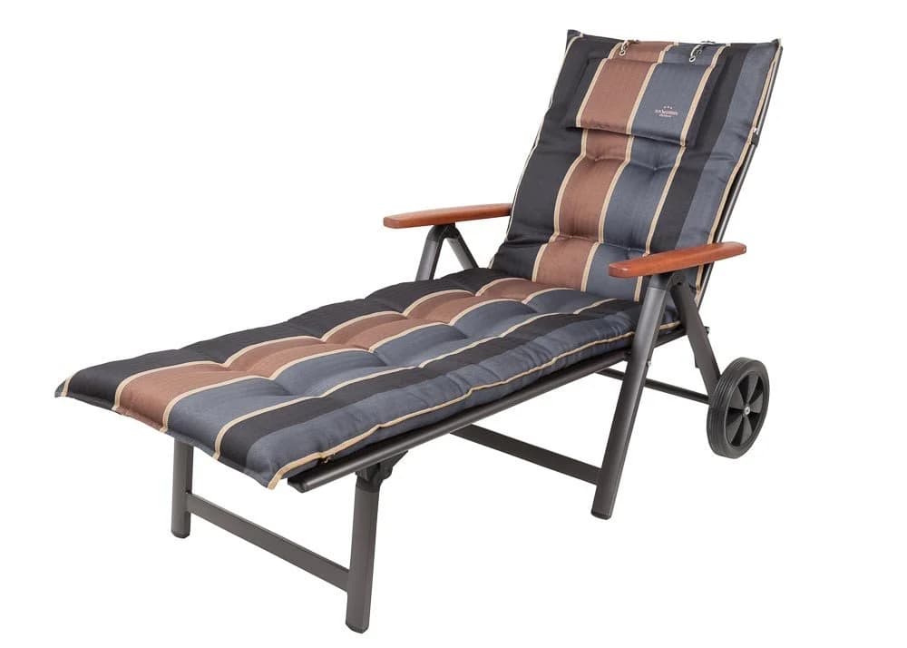 Sun Garden Liegenauflage Rollliege Monte Gestreift Schwarz Grau Braun