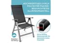 Gardisun Gartenstuhl Klappbar Aluminium Silber Anthrazit 5-fach verstellbar Bild 1