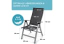 Gardisun Gartenstuhl Klappbar Aluminium Silber Anthrazit 5-fach verstellbar Bild 3
