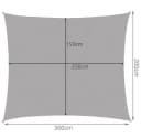 Gardlov Sonnensegel 3x2m Grau Rechteckig mit Befestigungsmaterial Bild 1