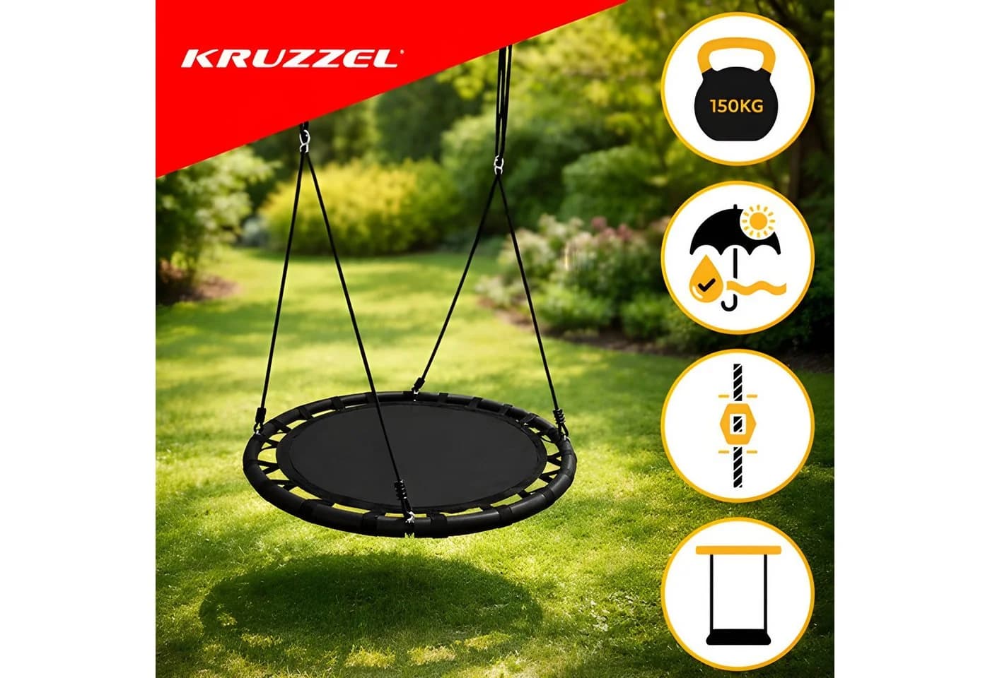 KRUZZEL Nestschaukel Gartenschaukel Storchennest bis 150 kg