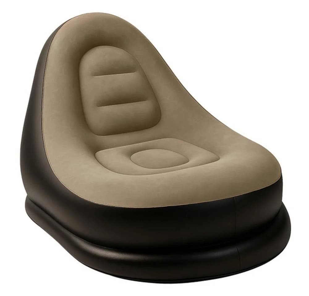 Gardlov Aufblasbarer Gartensessel mit Fußstütze Schwarz-Beige - Bild 4