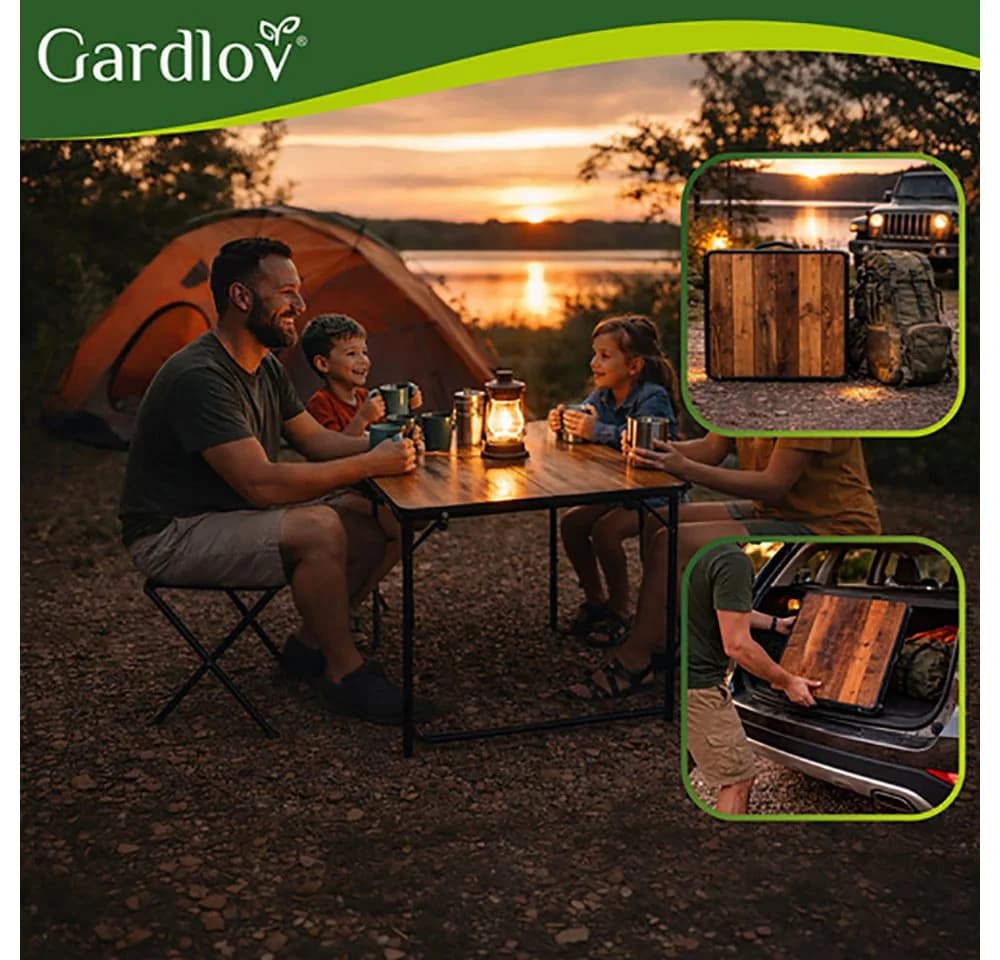 Gardlov Klappgartentisch mit 4 Campingstühlen, 5-teiliges Set mit Koffer - Bild 4