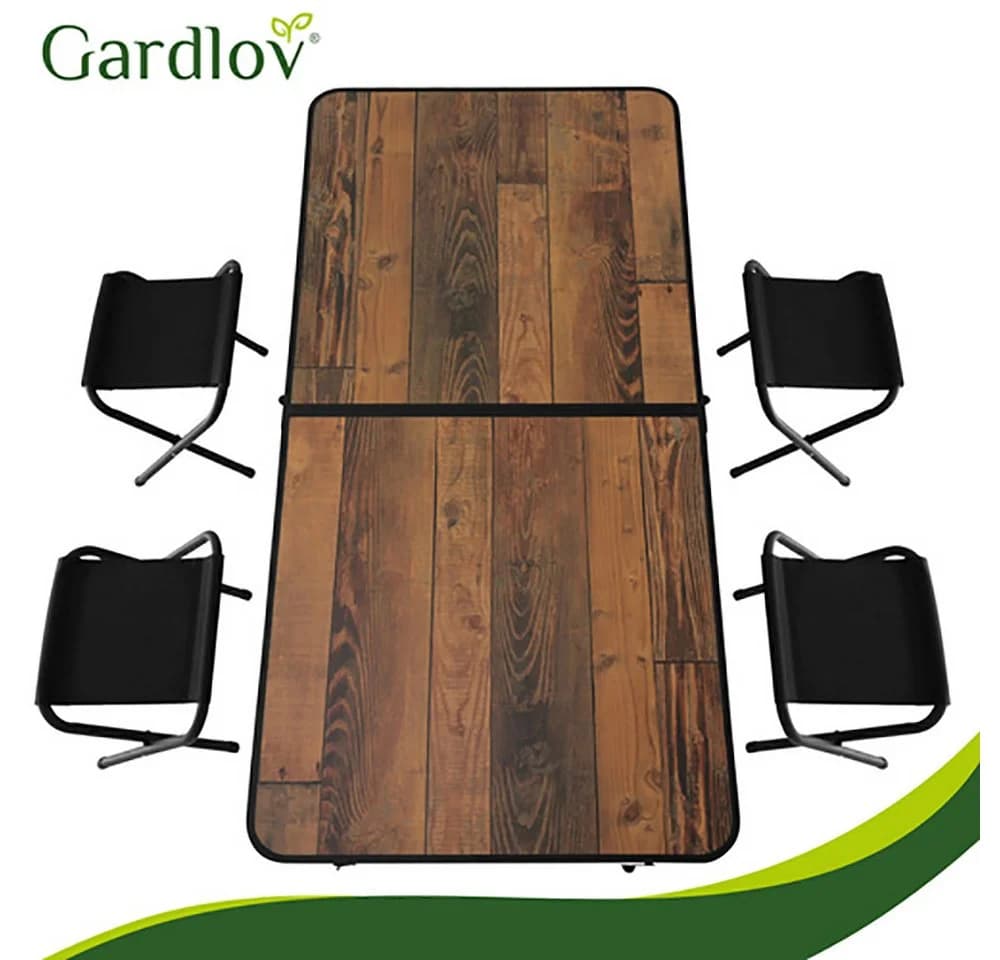 Gardlov Klappgartentisch mit 4 Campingstühlen, 5-teiliges Set mit Koffer - Bild 5