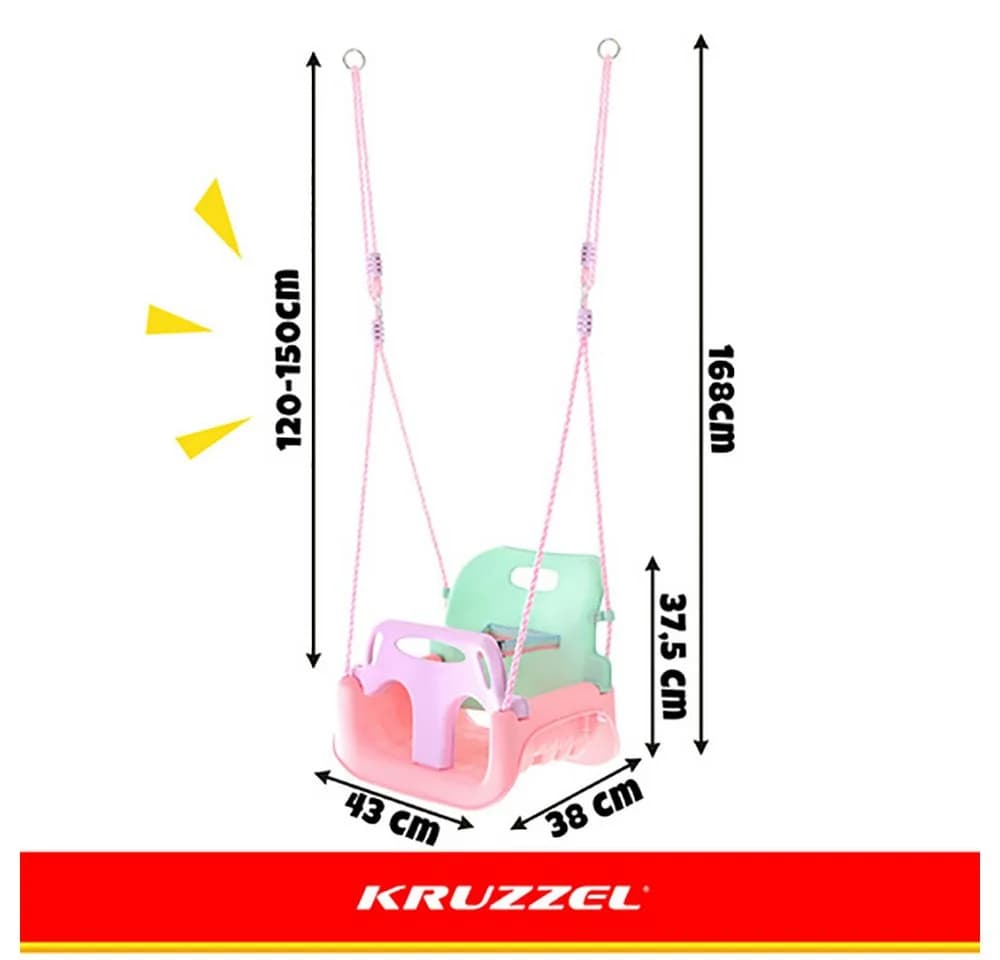 KRUZZEL 3-in-1 Kinderschaukel Babyschaukelsitz Garten Schaukel - Bild 3